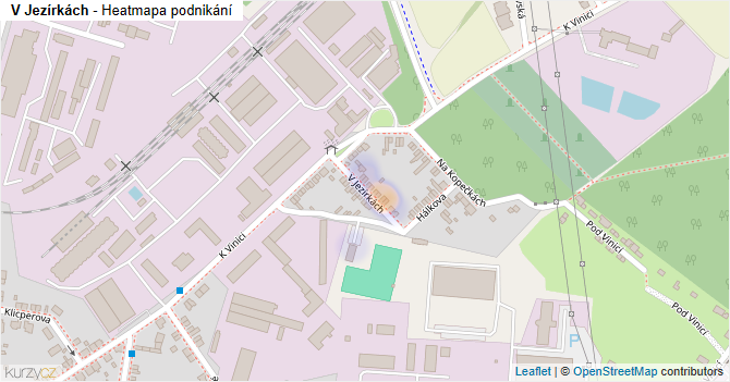V Jezírkách - mapa podnikání