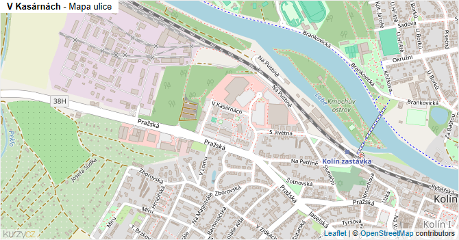 V Kasárnách - mapa ulice