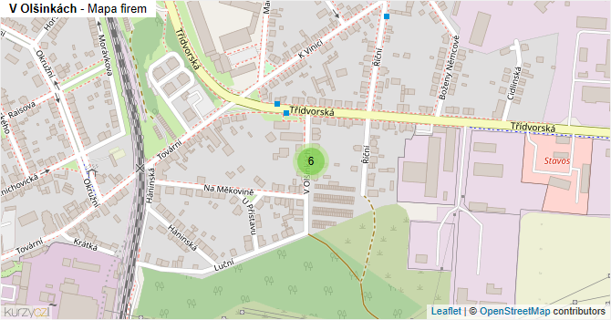 V Olšinkách - mapa firem