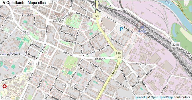V Opletkách - mapa ulice