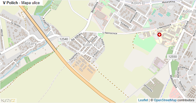 V Polích - mapa ulice
