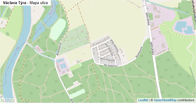Václava Týra - mapa ulice