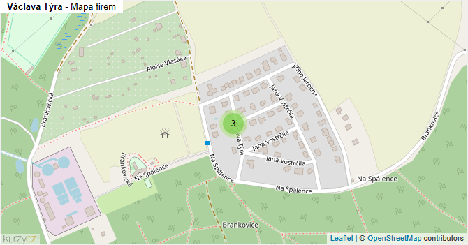 Václava Týra - mapa firem