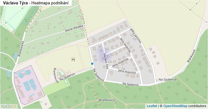 Václava Týra - mapa podnikání