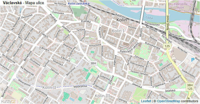 Václavská - mapa ulice