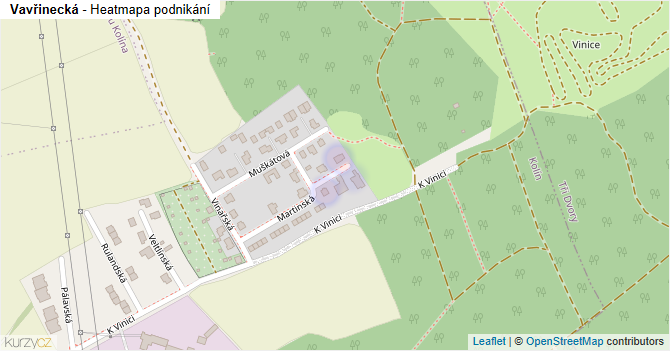 Vavřinecká - mapa podnikání