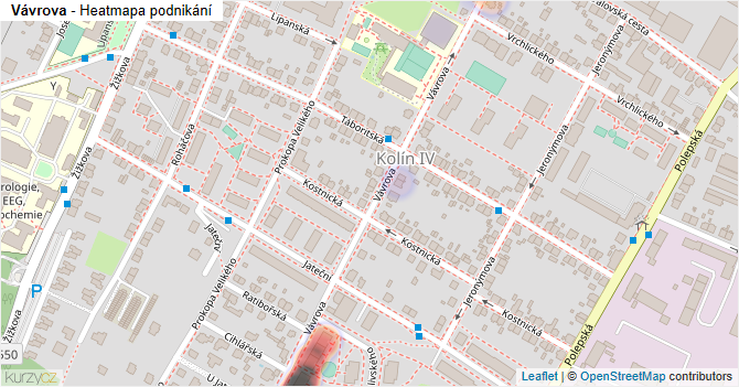 Vávrova - mapa podnikání