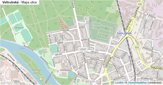 Veltrubská - mapa ulice