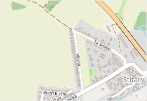 Větrná v obci Kolín - mapa ulice