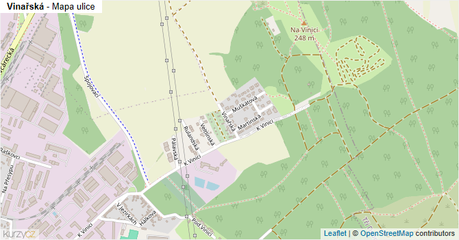 Vinařská - mapa ulice