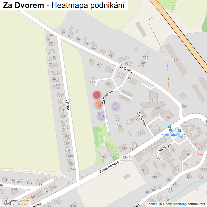 Mapa Za Dvorem - Firmy v ulici.