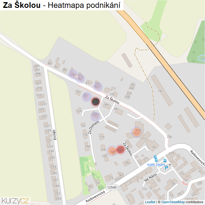 Mapa Za Školou - Firmy v ulici.
