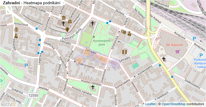 Zahradní - mapa podnikání