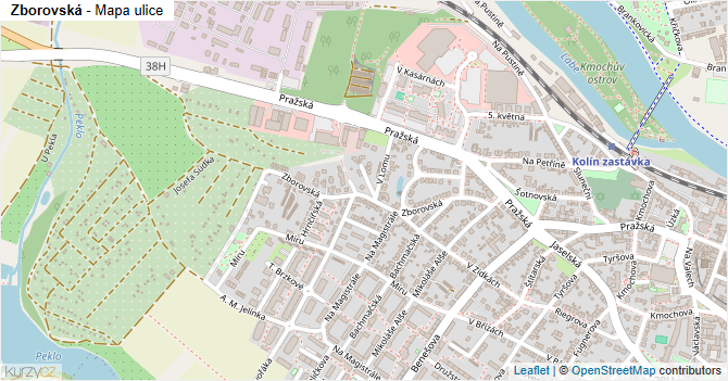 Zborovská - mapa ulice