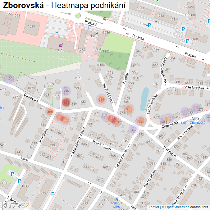 Mapa Zborovská - Firmy v ulici.