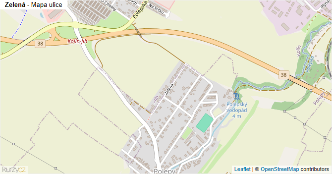 Zelená - mapa ulice