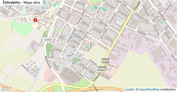 Želivského - mapa ulice