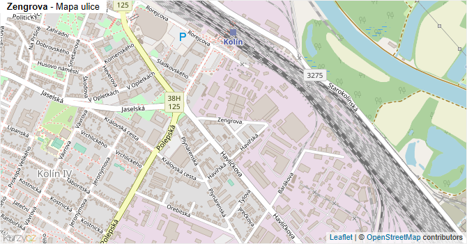 Zengrova - mapa ulice