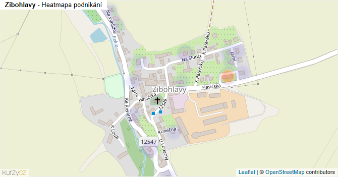 Zibohlavy - mapa podnikání