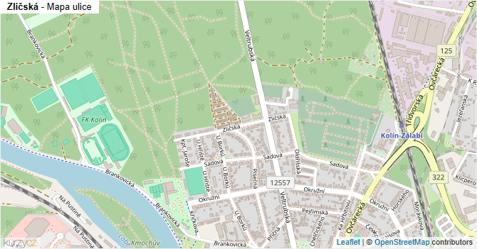 Zličská - mapa ulice