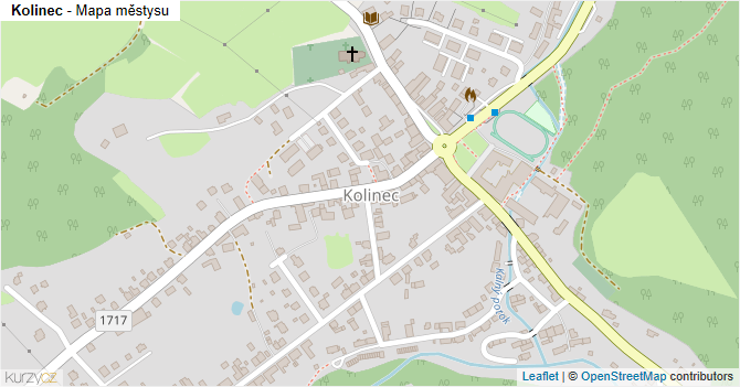 Kolinec - mapa městysu