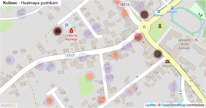 Kolinec - mapa podnikání