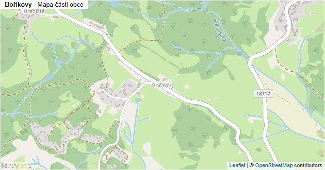 Boříkovy - mapa části obce