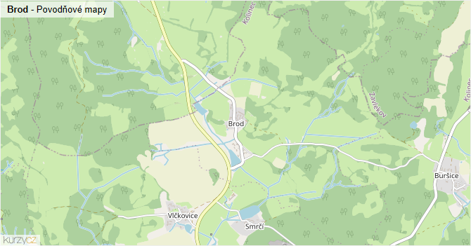 Brod - záplavové mapy stoleté vody