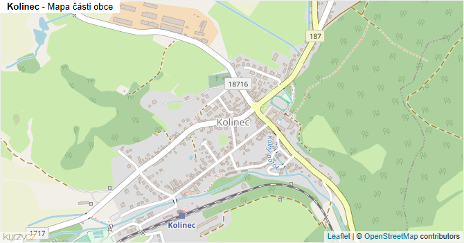 Kolinec - mapa části obce
