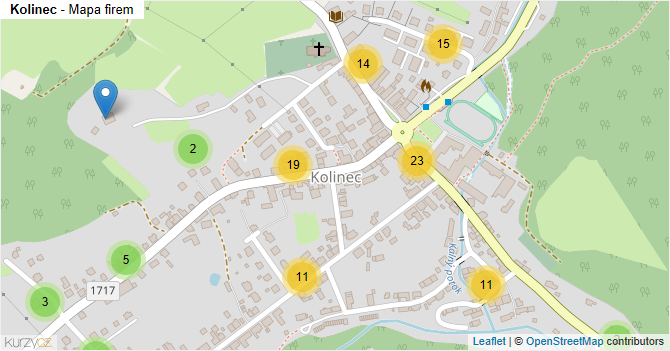 Kolinec - mapa firem