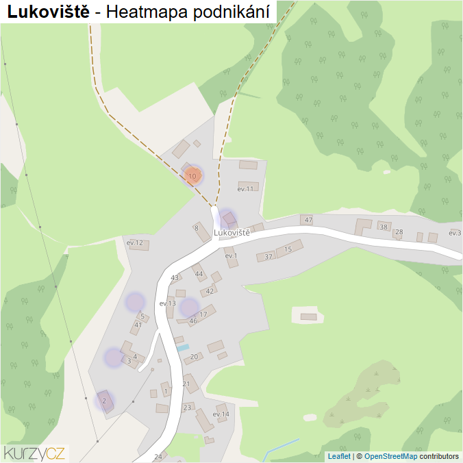 Mapa Lukoviště - Firmy v části obce.