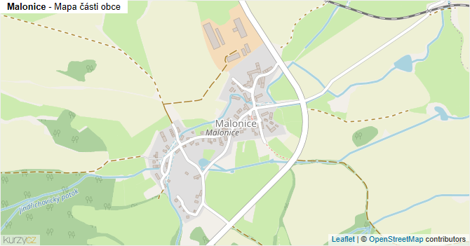 Malonice - mapa části obce