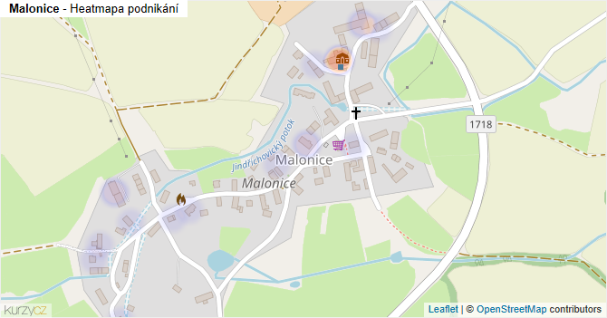 Malonice - mapa podnikání
