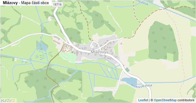 Mlázovy - mapa části obce