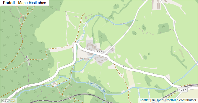 Podolí - mapa části obce