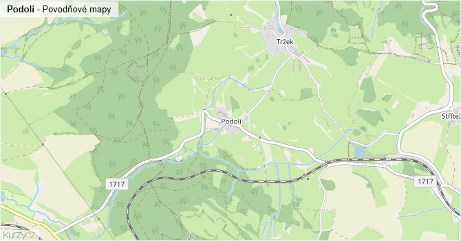 Podolí - záplavové mapy stoleté vody