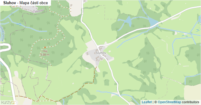 Sluhov - mapa části obce