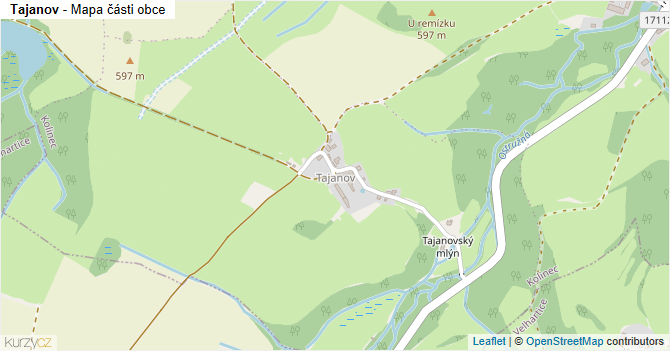 Tajanov - mapa části obce