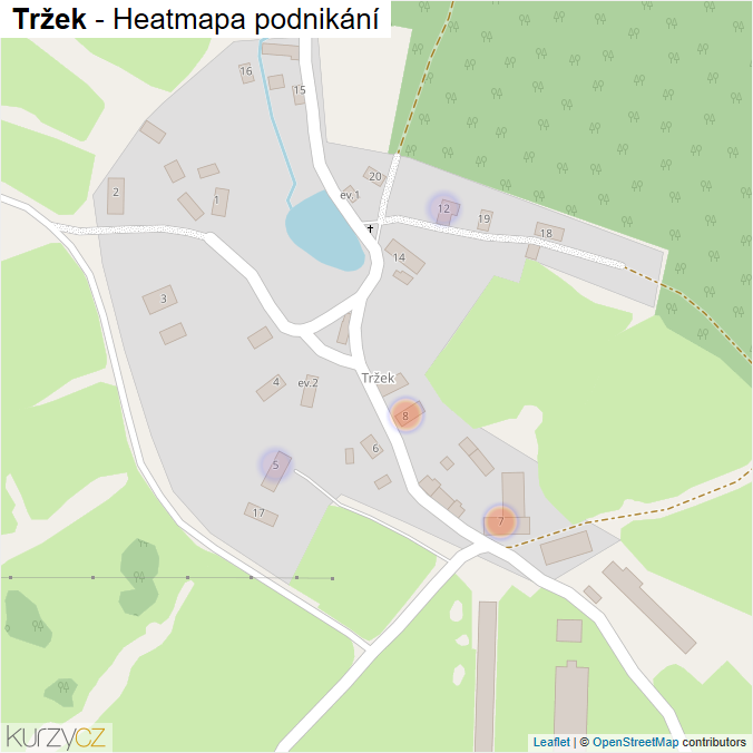 Mapa Tržek - Firmy v části obce.