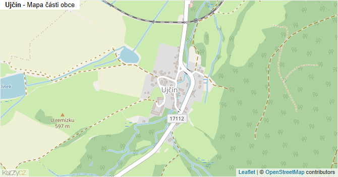 Ujčín - mapa části obce
