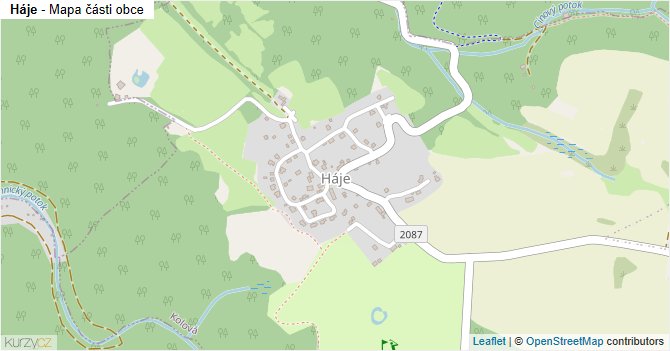Háje - mapa části obce