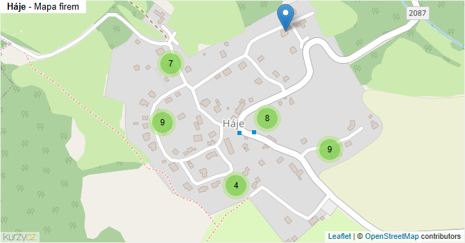 Háje - mapa firem