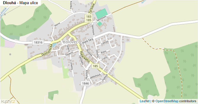Dlouhá - mapa ulice