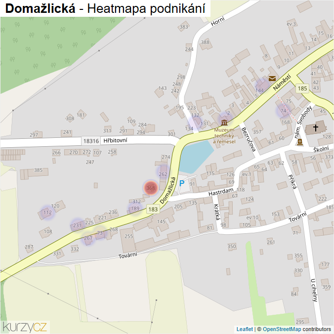 Mapa Domažlická - Firmy v ulici.