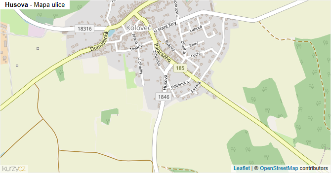 Husova - mapa ulice