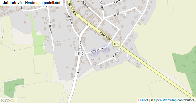 Jabloňová - mapa podnikání