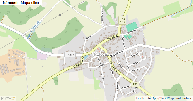 Náměstí - mapa ulice