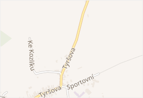 Tyršova v obci Koloveč - mapa ulice
