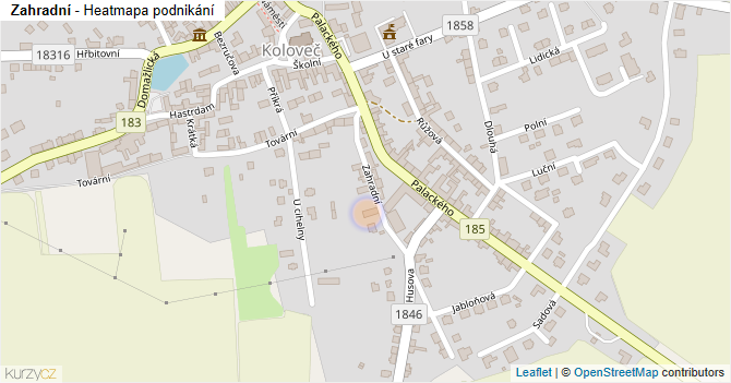 Zahradní - mapa podnikání