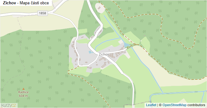 Zichov - mapa části obce